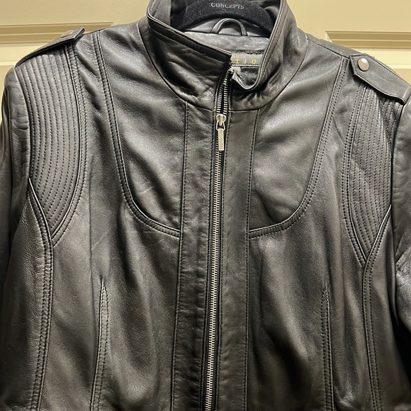 Kenneth Cole Reaction Black Leather Jacket Size XL - Picture 2 of 13